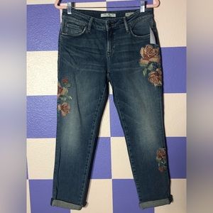NWT Mavi Floral Embroidered Ada Boyfriend Jeans - Size 27